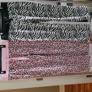 Be Yourself, LG, Set of 2 pajama bottoms, pink leopard and grey zebra prints